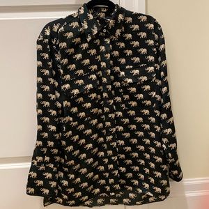 Zara elephant blouse 100% polyester